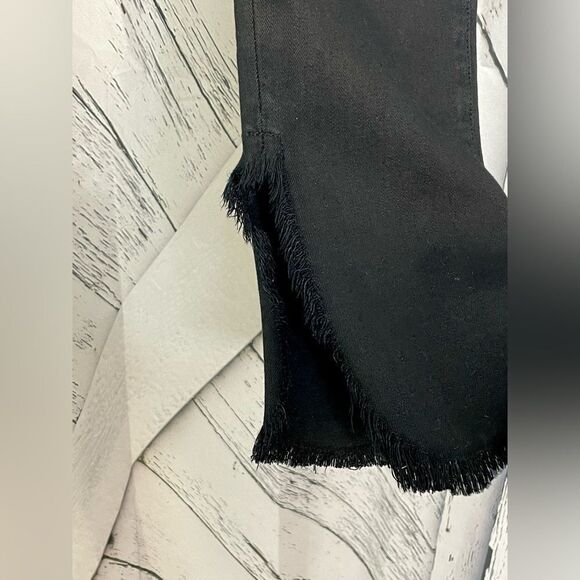 J Brand Ruby Fateful High Rise Cropped Frayed Hem Jeans Black Size 28 - Picture 6 of 10